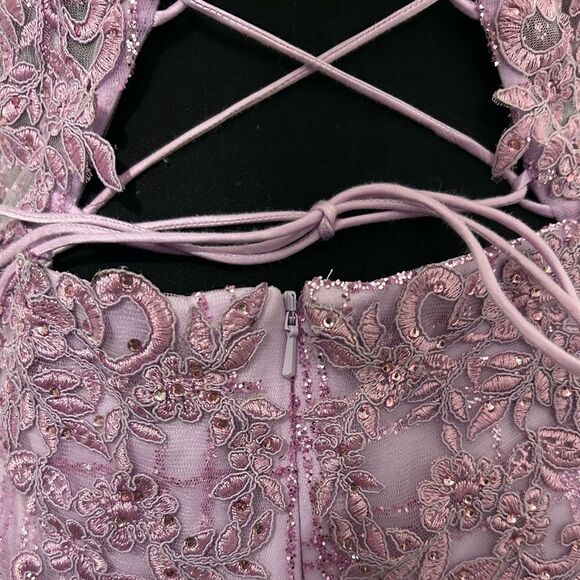 Elegant Lace Pink Prom / Honecoming Dress - Picture 8 of 14